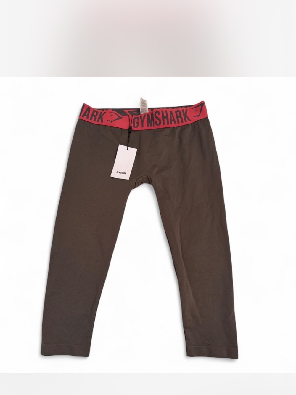 Gymshark Capri grey Leggings with Pink Logo Waistband